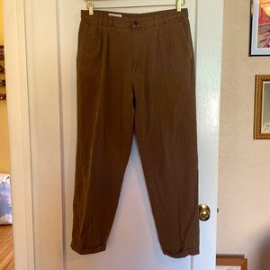 Vintage Men’s Claiborne Pants Brown/Tweed Cotton 38R